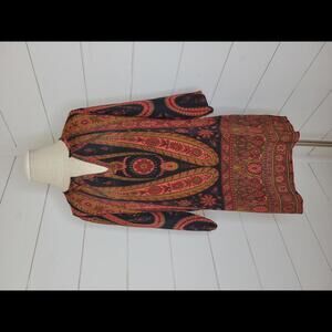 NWT Maharaja's red brown & black silk tunic